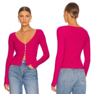 NWT Lovers + Friends Baxter Cardigan in Hot Pink XS